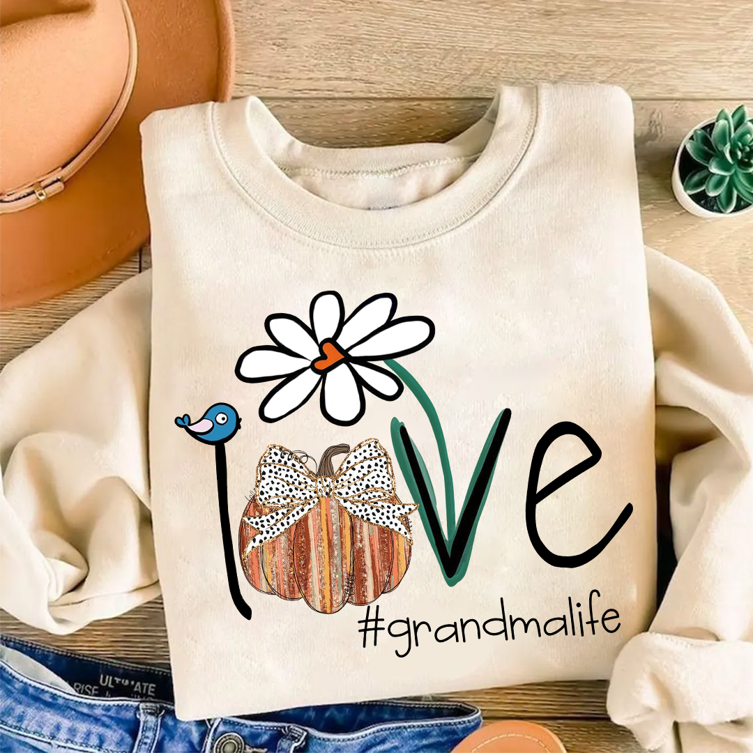 Personalized Love Grandma Life Flower CTH01 Sweatshirt