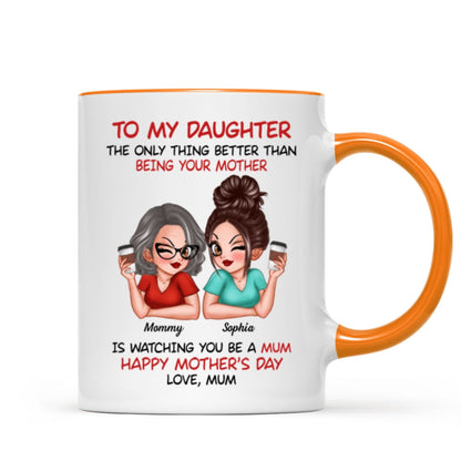 To My Daughter From Mum Happy Mother's Day UK Personalized Mug, Mother's Day Gift For Daughter