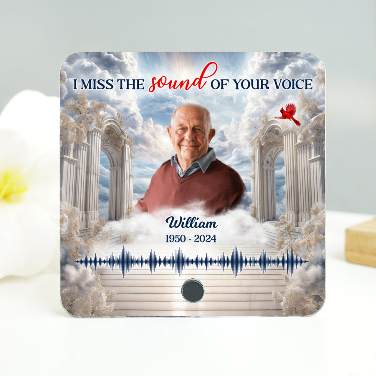Heaven Gate Custom Photo Voice Message Personalized Music Fridge Magnet, Memorial Keepsake, Remembrance Gift