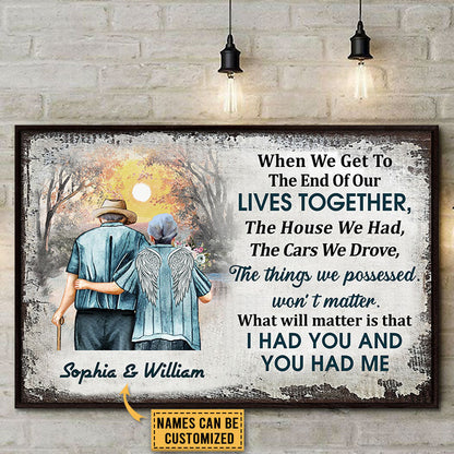 Memorial Gift Old Couple Husband Wife When We Get Custom Poster, Widowed, Sympathy, Loss Of Wife, Wall Pictures, Wall Art, Wall Decor