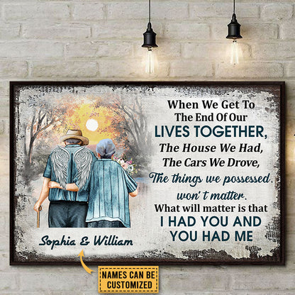 Memorial Gift Old Couple Husband Wife When We Get Custom Poster, Widow, Sympathy, Loss Of Husband, Wall Pictures, Wall Art, Wall Decor
