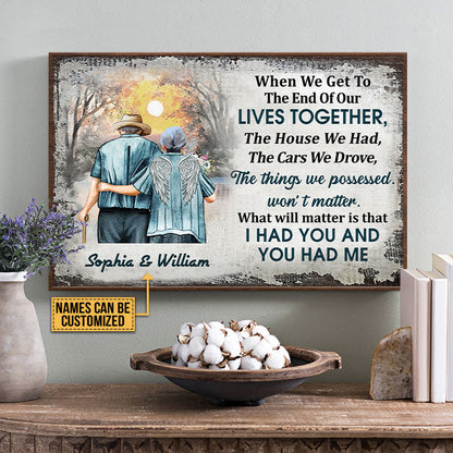 Memorial Gift Old Couple Husband Wife When We Get Custom Poster, Widowed, Sympathy, Loss Of Wife, Wall Pictures, Wall Art, Wall Decor