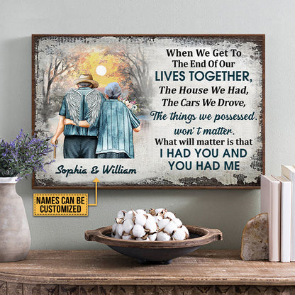 Memorial Gift Old Couple Husband Wife When We Get Custom Poster, Widow, Sympathy, Loss Of Husband, Wall Pictures, Wall Art, Wall Decor