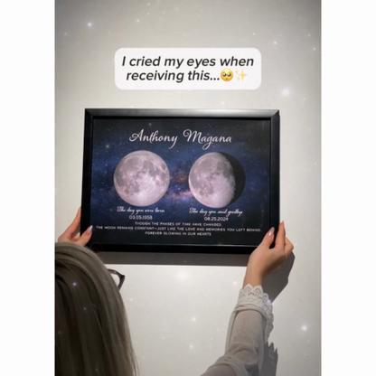 Lost Loved One Moon Phase Art Memorial Sympathy Gift Personalized Poster