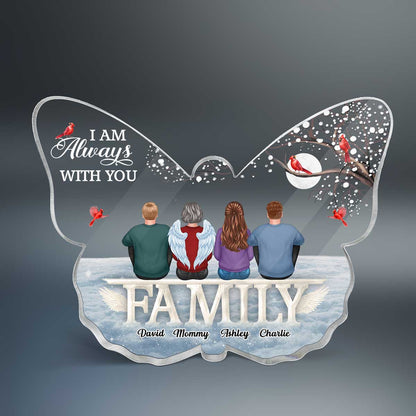 Family Sitting On Text Memorial Personalized Butterfly Acrylic Plaque
