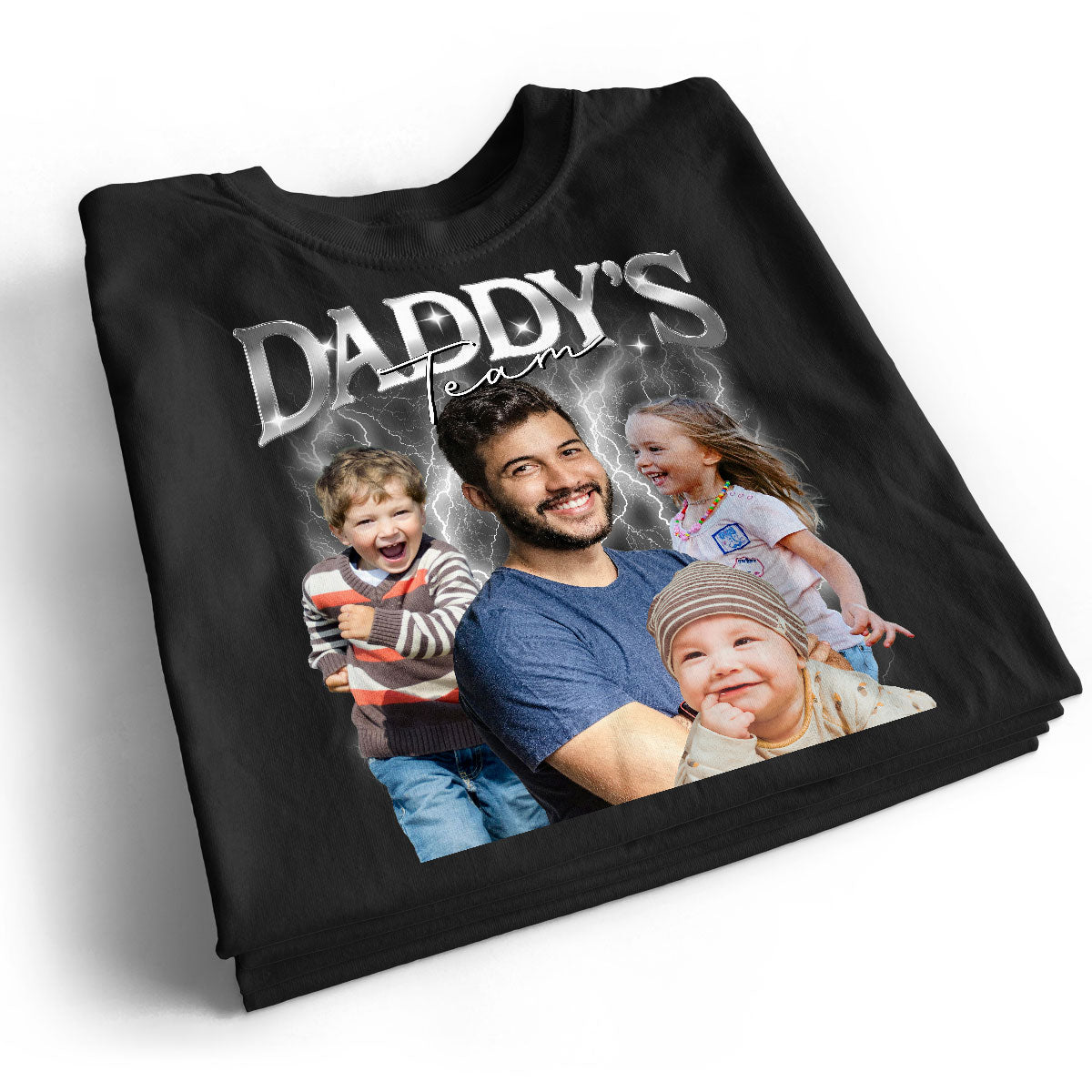 Bootleg Daddy‘s Team Photos Insert Personalized Shirt, Father's Day Gift For Dad, Husband