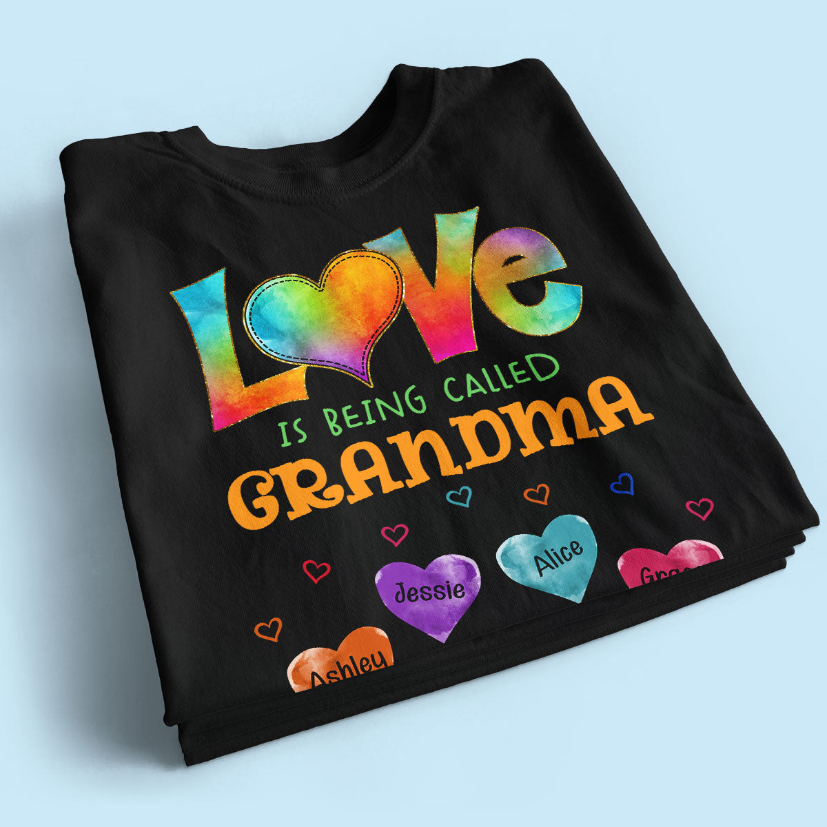 Colorful Pattern Love Is Being Call Grandma Personalized Shirt