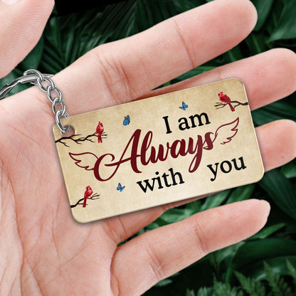 Vintage Cardinal Butterfly Family Memorial Remembrance Keepsake Personalized Acrylic Keychain