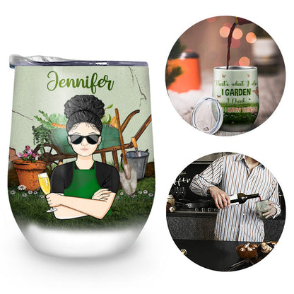 Just A Woman Who Loves Gardening - Personalized Custom Wine Tumbler