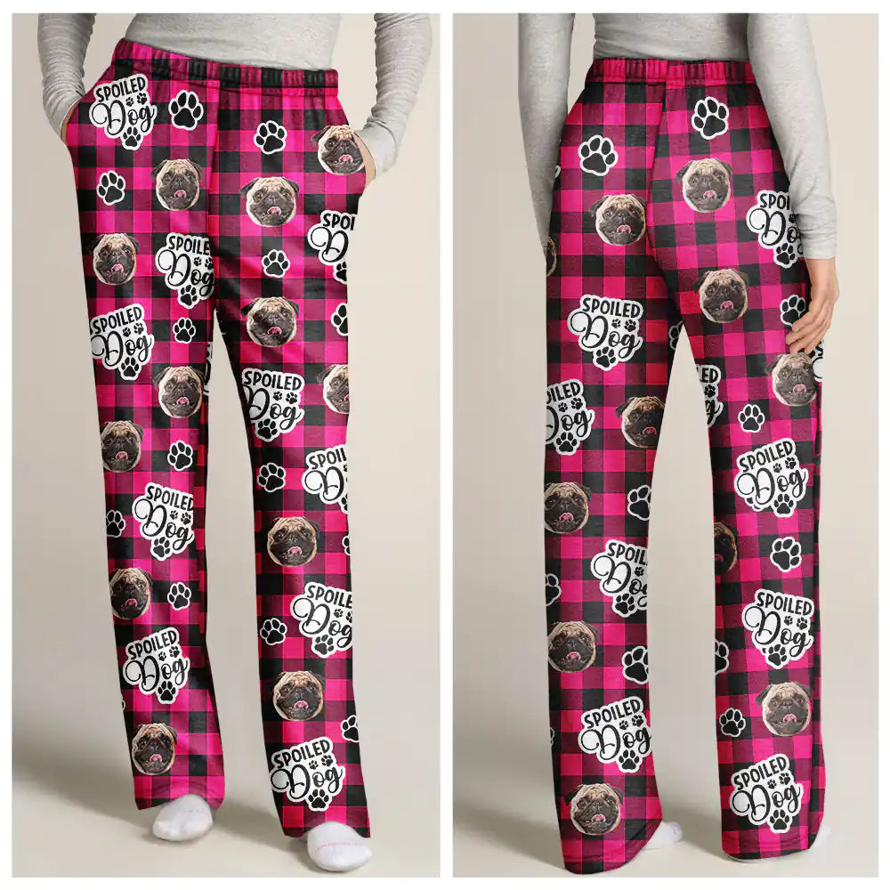 Custom Photo Pet Face Spoiled Pets - Personalized Pajama Pants