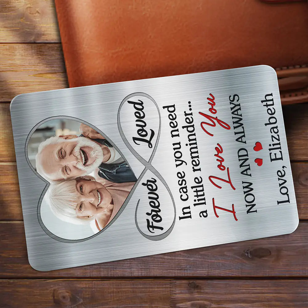 Custom Photo In Case You Need A Little Reminder Couple - Personalized Aluminum Wallet Card