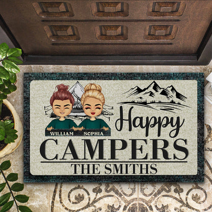 Happy Campers Camping - Personalized Custom Doormat