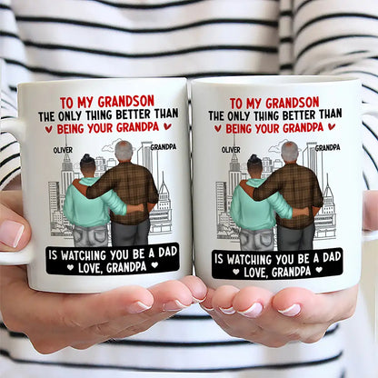 Dad - Sons,Mom - Sons,Gift For Grandkids,Love - The Only Thing Better Than Being Your Parents Grandparents - Personalized Mug