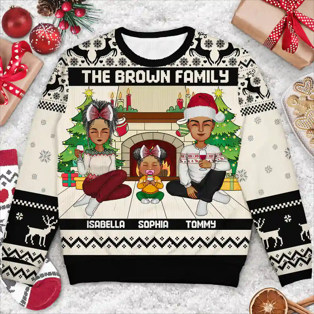 Family, Parents, Gift For Kids, Pet Lovers, Dog Lovers, Cat Lovers - Merry Christmas Family With Pets - Personalized Unisex Ugly Sweater