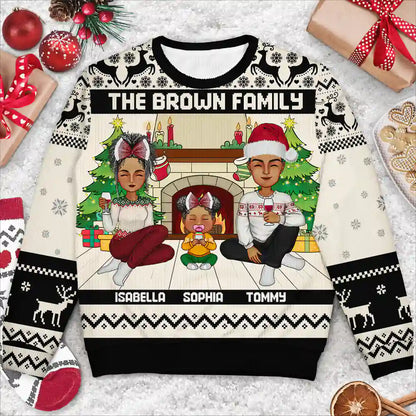 Family, Parents, Gift For Kids, Pet Lovers, Dog Lovers, Cat Lovers - Merry Christmas Family With Pets - Personalized Unisex Ugly Sweater