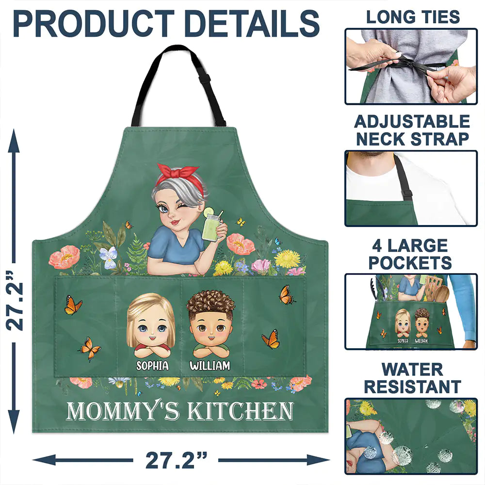 Grandma's Kitchen With Grandkids - Personalized Apron