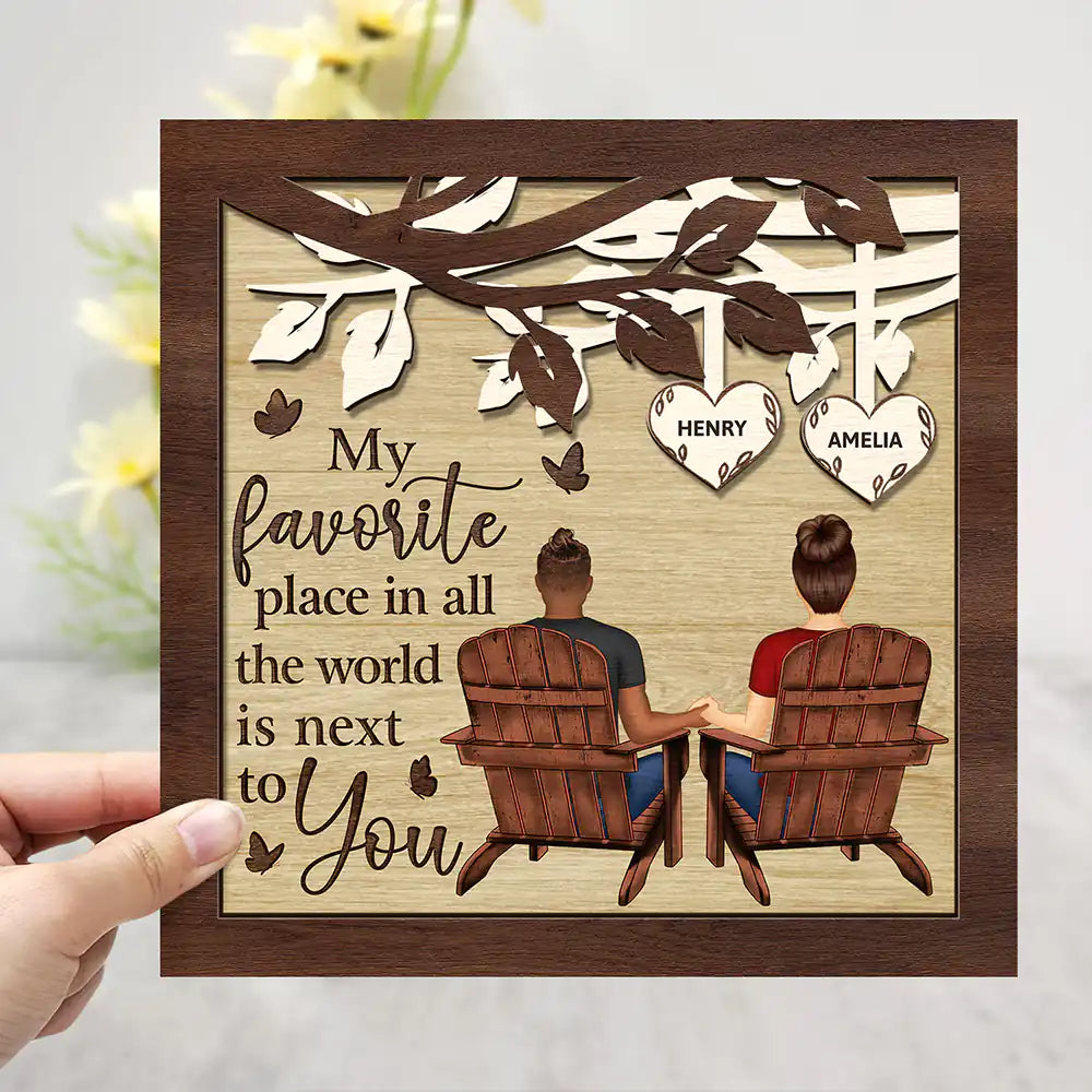 Together They Built A Life That They Loved - Personalized 2-Layered Wooden Plaque With Stand