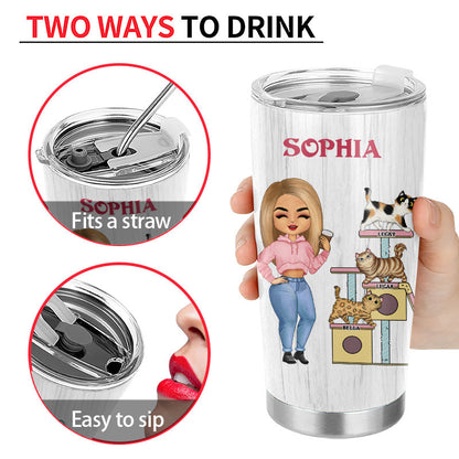 Cat Mom - Gift For Cat Lover - Personalized Custom Tumbler