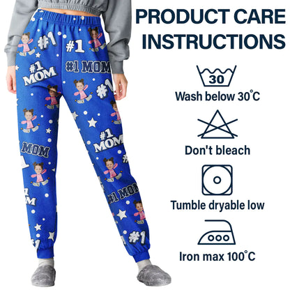 Custom Photo Funny Kids #1 Dad #1 Mom - Personalized Pajama Pants