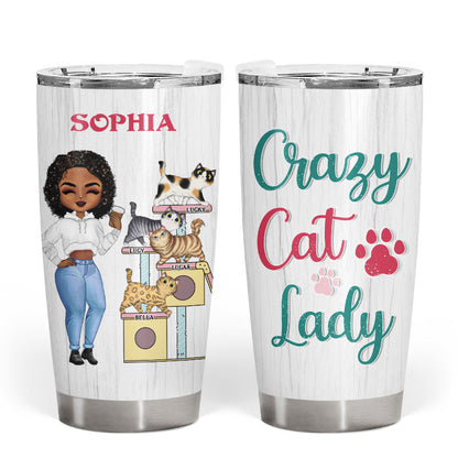 Cat Mom - Gift For Cat Lover - Personalized Custom Tumbler