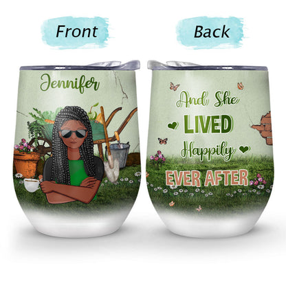 Just A Woman Who Loves Gardening - Personalized Custom Wine Tumbler