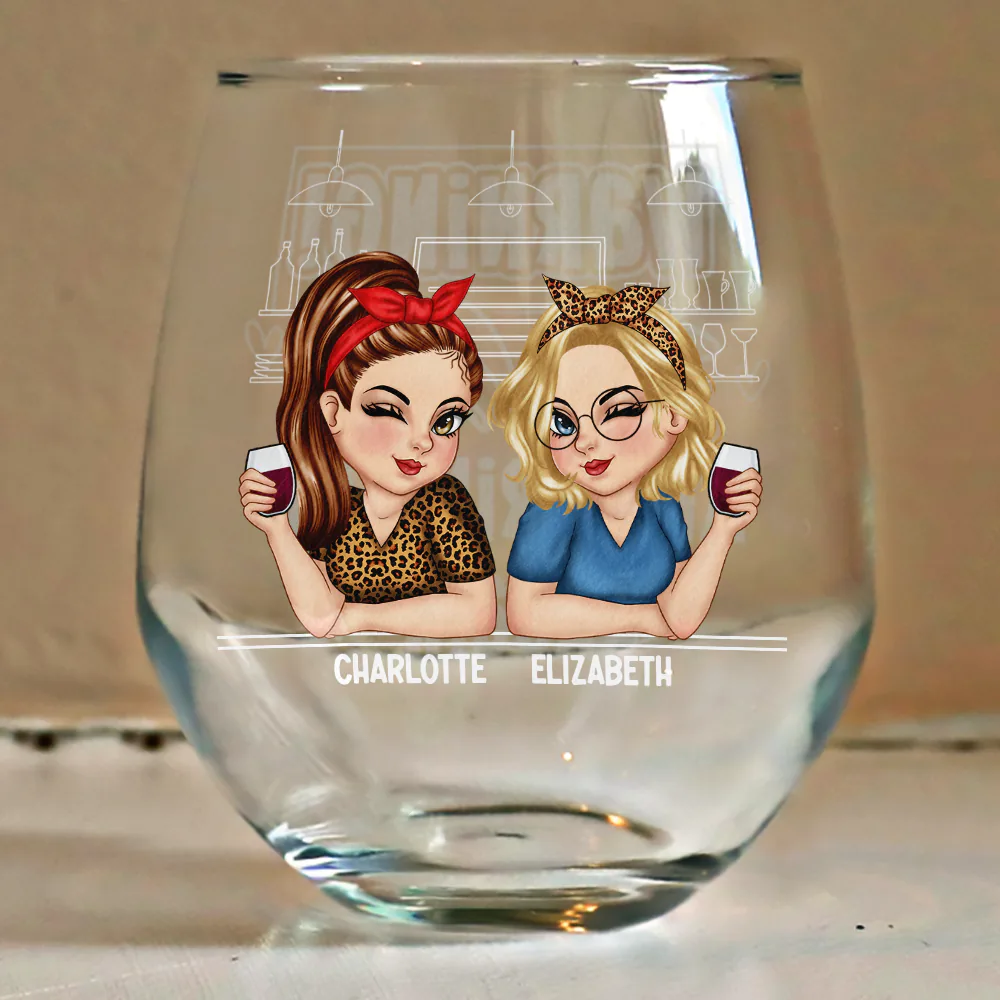 Warning The Girls Are Drinking Again - Personalized Stemless Wine Glass