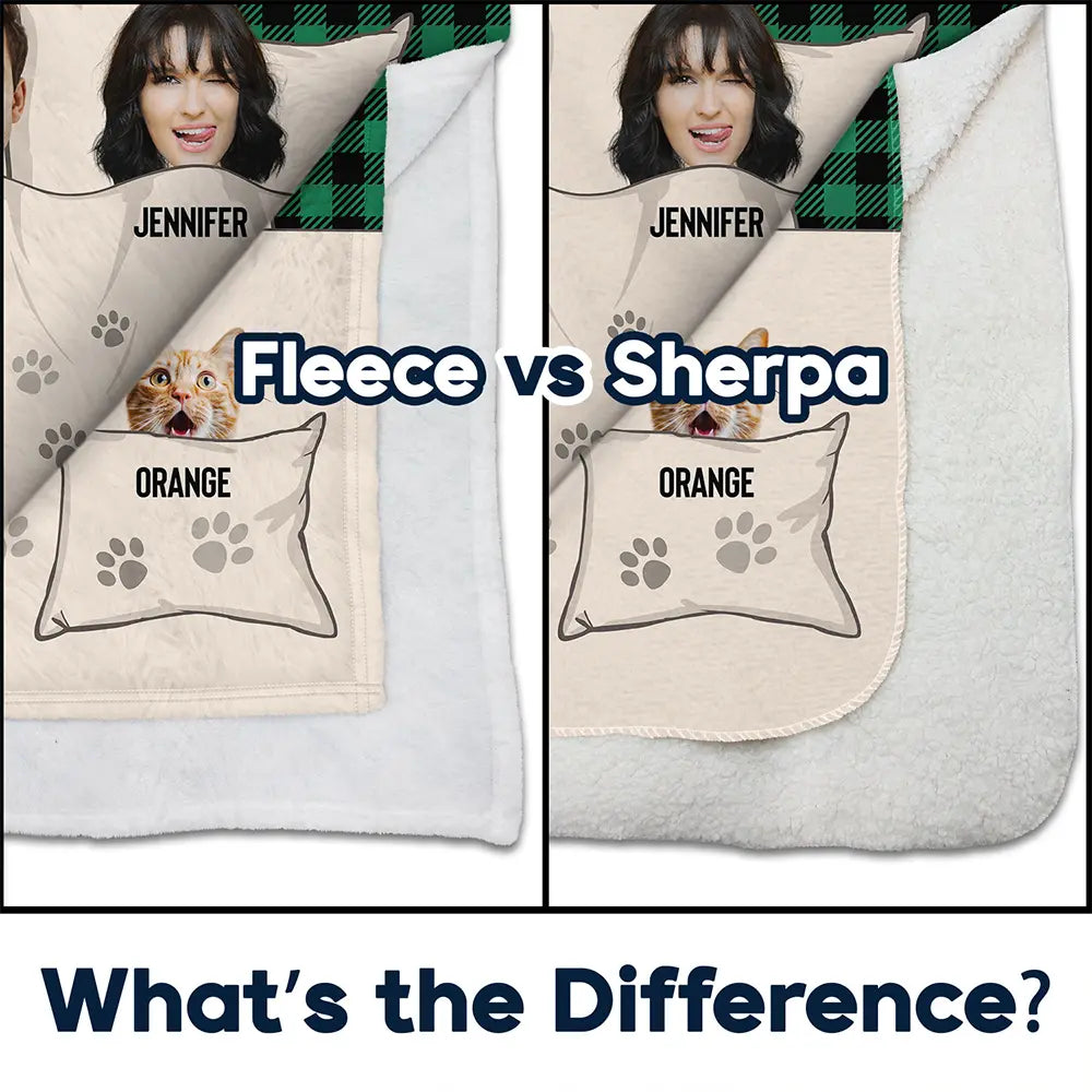 Custom Photo You & Me And The Dogs Cats Fur Babies - Personalized Fleece Blanket, Sherpa Blanket