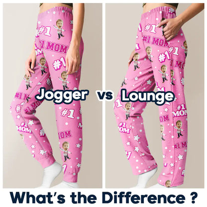 Custom Photo Funny Kids #1 Dad #1 Mom - Personalized Pajama Pants