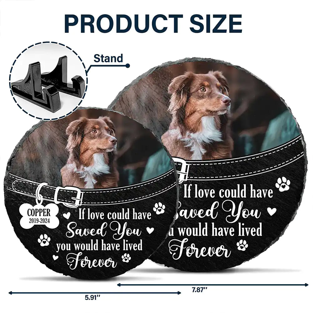 Custom Photo You Left Paw Prints On My Heart Forever - Personalized Circle Memorial Garden Stone