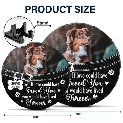 Custom Photo You Left Paw Prints On My Heart Forever - Personalized Circle Memorial Garden Stone