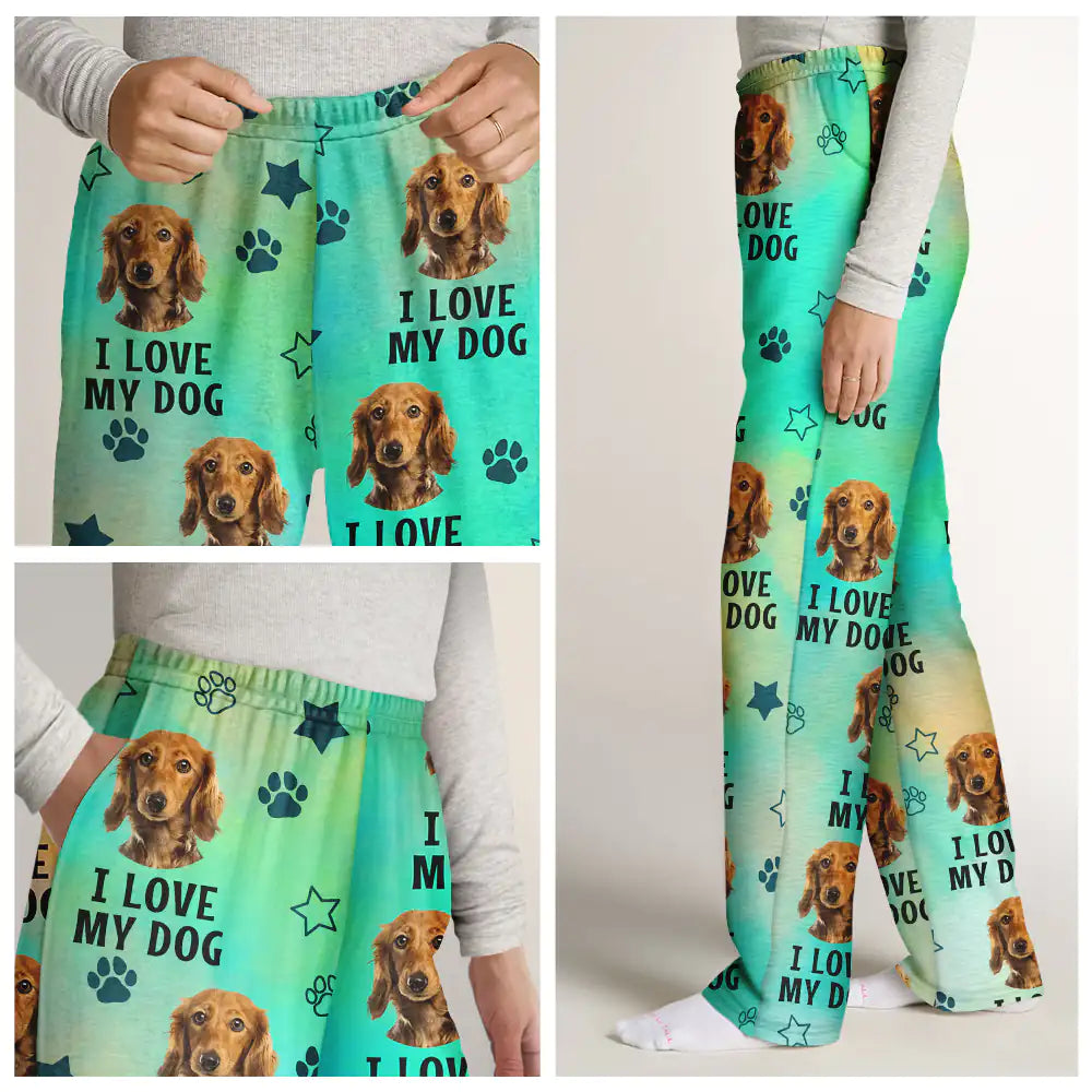 Custom Photo I Love My Fur Babies - Personalized Pajama Pants