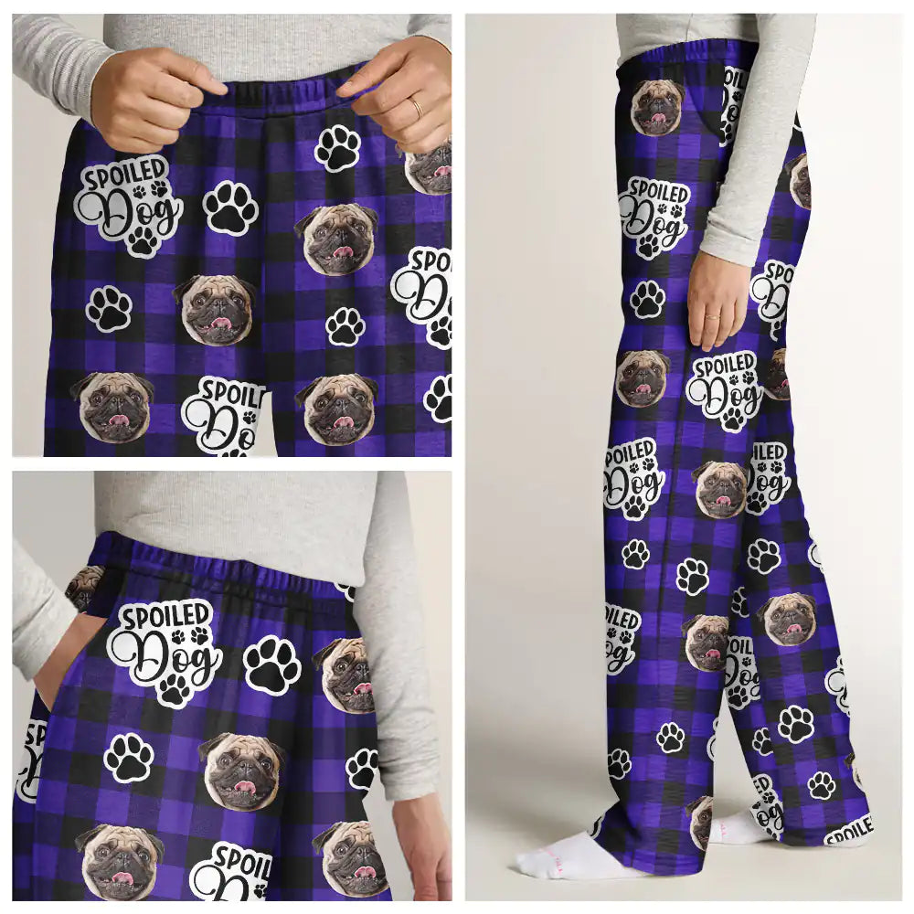 Custom Photo Pet Face Spoiled Pets - Personalized Pajama Pants