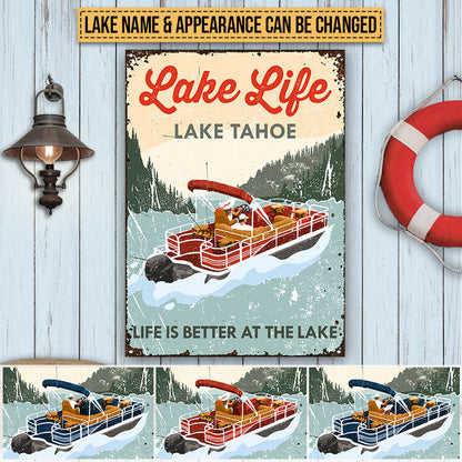 Pontoon Lake Life Life Is Better Custom Classic Metal Signs