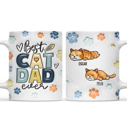 Best Cat Dad Mom In The World - Personalized Custom 3D Inflated Effect Mug