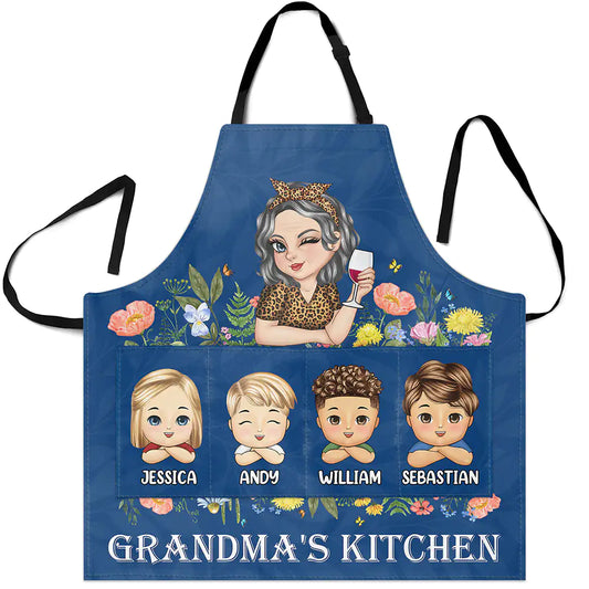 Grandma's Kitchen With Grandkids - Personalized Apron