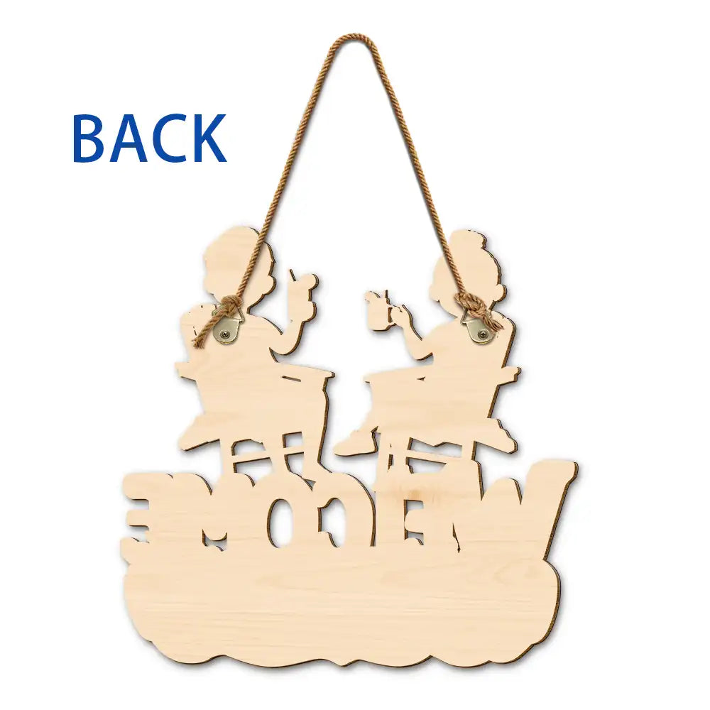 A Lovely Lady And A Grumpy Old Man Live Here - Personalized Custom Shaped Wood Sign