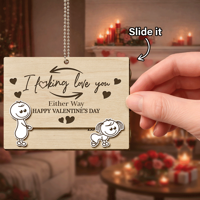 You're My Favorite Thing To Do Doggy Couple - Personalized Hanging Wooden Slide Card