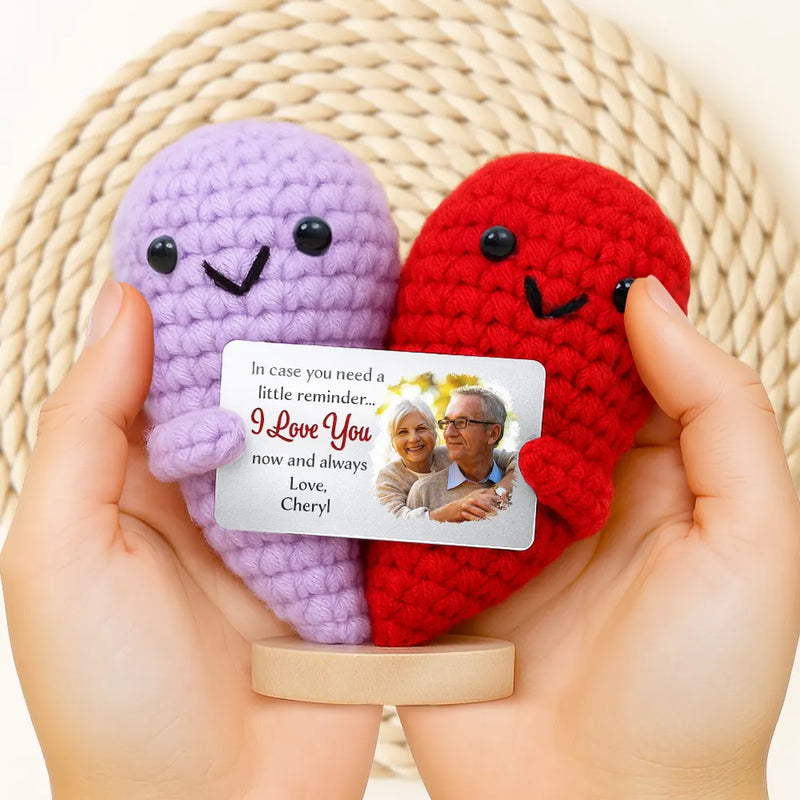 Custom Photo In Case You Need A Little Reminder - Personalized Doll Crochet With Custom Card