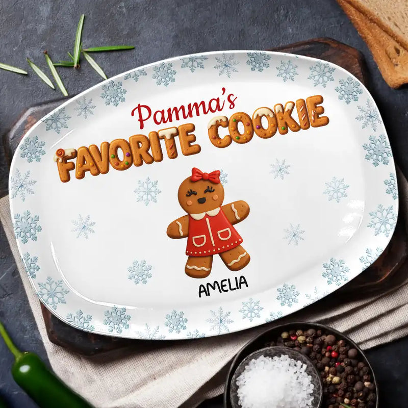 Grandma's Favorite Cookies 3D Effect - Personalized Plate