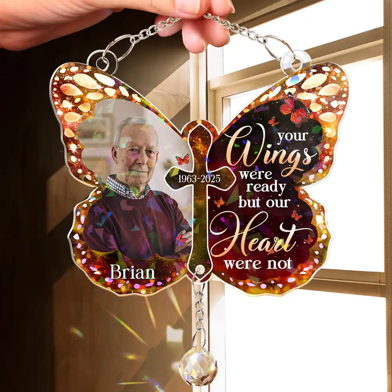 Custom Photo I Am Always With You Memorial - Personalized Rainbow Suncatcher With Crystal Ball Prism