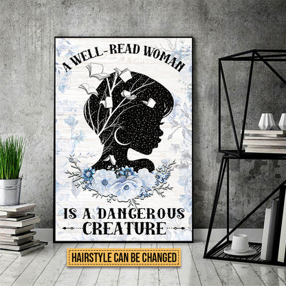 Reading Well Read Woman Custom Poster, Gift For Book Lovers