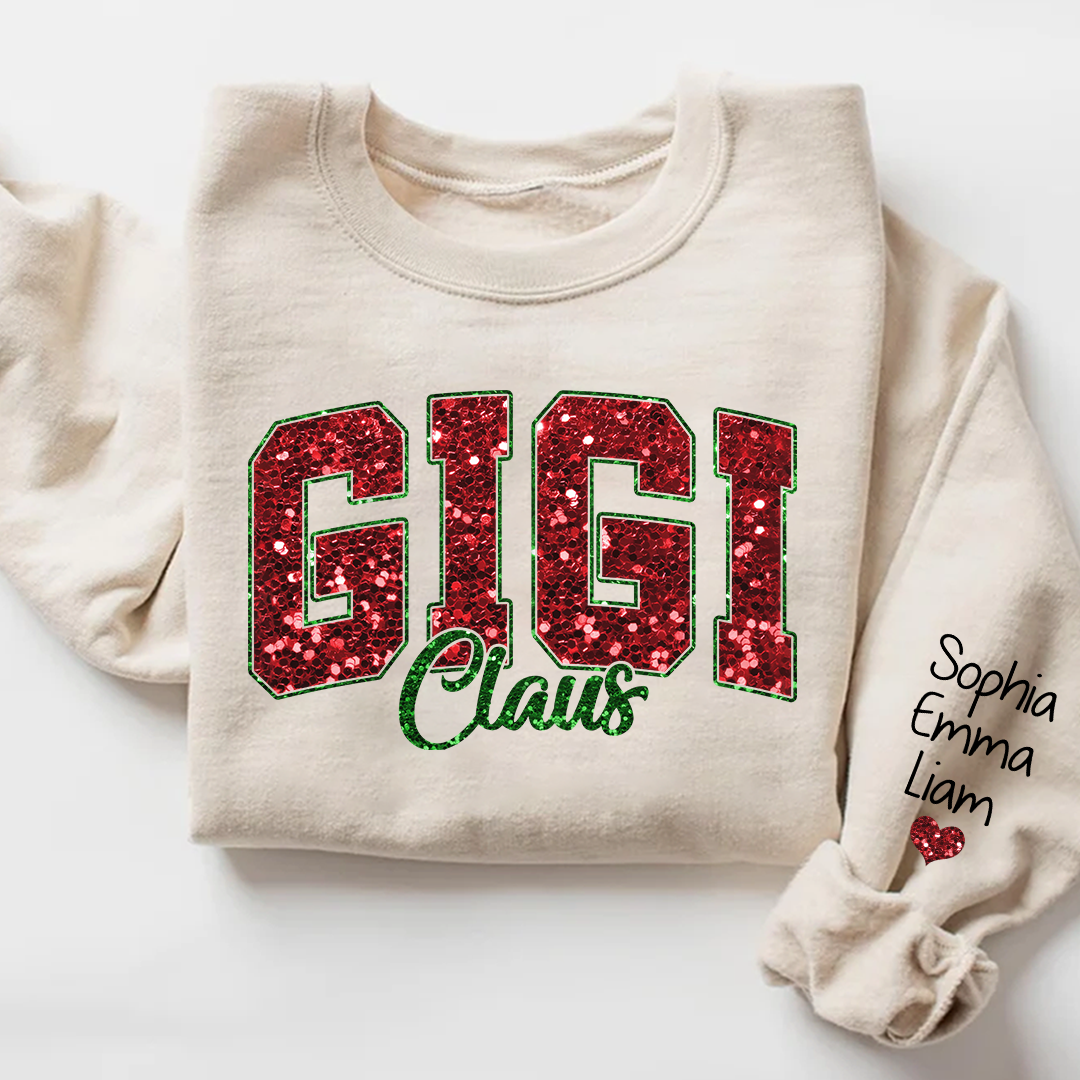 Custom Gigi Claus Christmas And Kids Sweatshirt