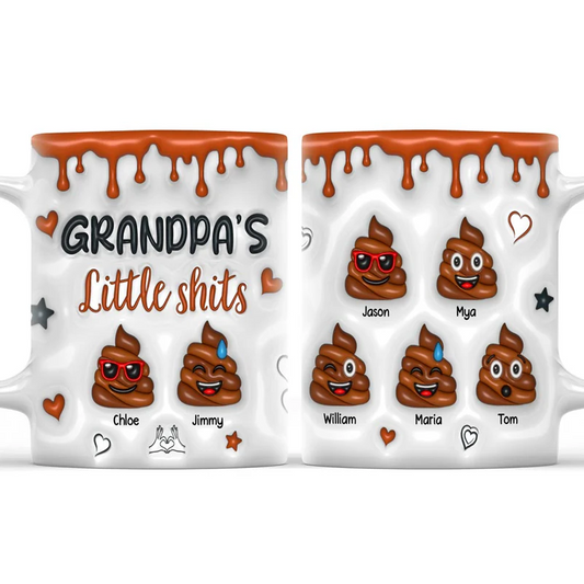 Personalized Gift for Grandpa Little Shit 3D Inflated Effect Mug