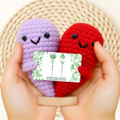 Toile De Jouy Birth Flower Grow An Old Friend - Personalized Doll Crochet With Custom Card