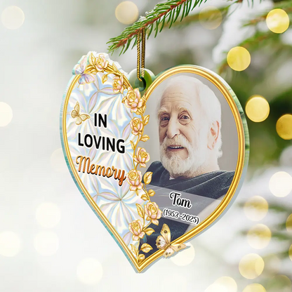 Custom Photo Memorial The Moment Your Heart Stopped - Personalized Custom Shaped Acrylic Ornament