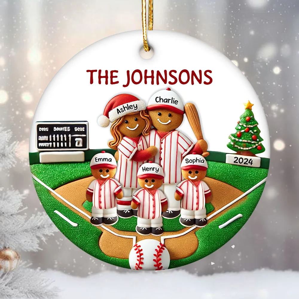 Baseball Family On The Field Sport Lover Personalized Ornament