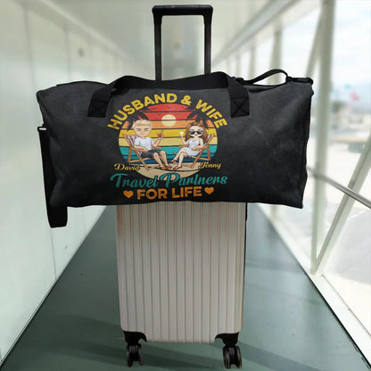 Husband & Wife Travel Partners For Life Beach Traveling Couple - Personalized Duffle Bag