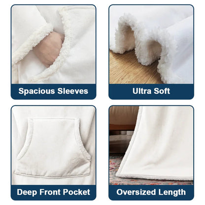 This Grandpa Dad Belongs To Kids Pet - Personalized Wearable Blanket With Sleeves