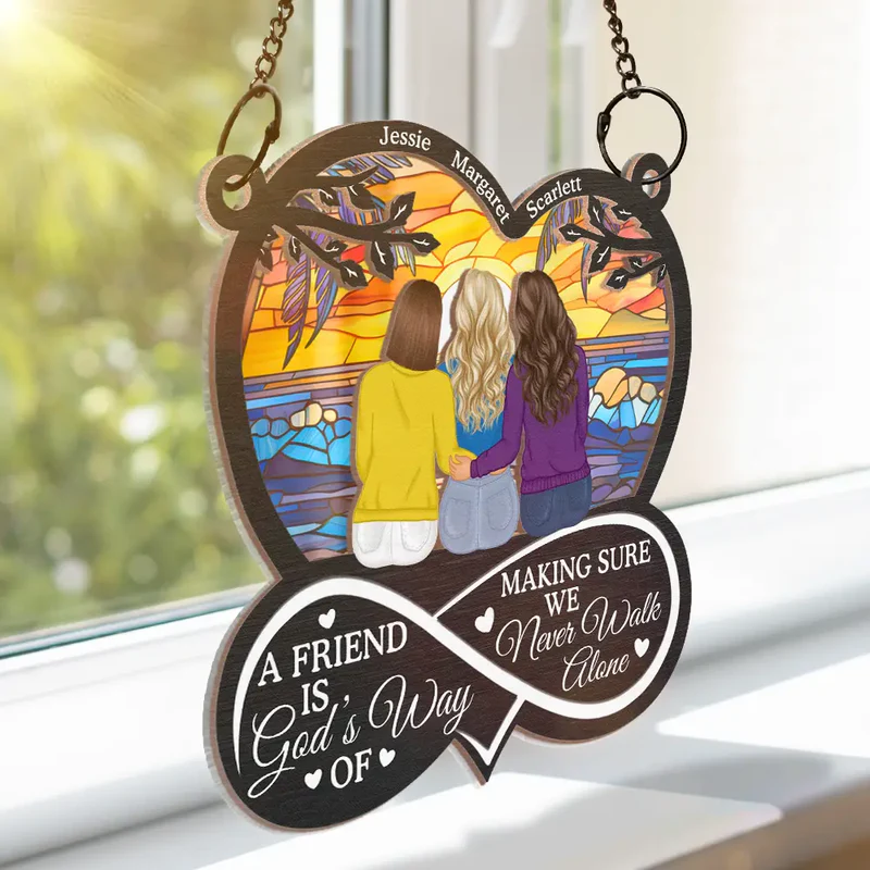 BFF It Takes A Long Time To Grow An Old Friend - Personalized Window Hanging Suncatcher Ornament