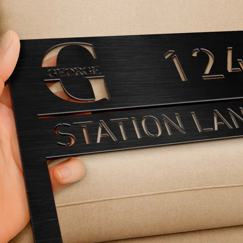 Welcome House Address Number Sign - Personalized Metal Garden Stake